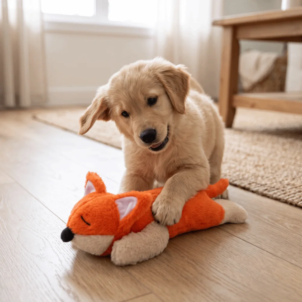 Heartbeats Simulator Sleep Aid Doll Realistic Calming Heartbeats Sound Dog Plush Toy Durable Comfortable Behavioral Training Toy