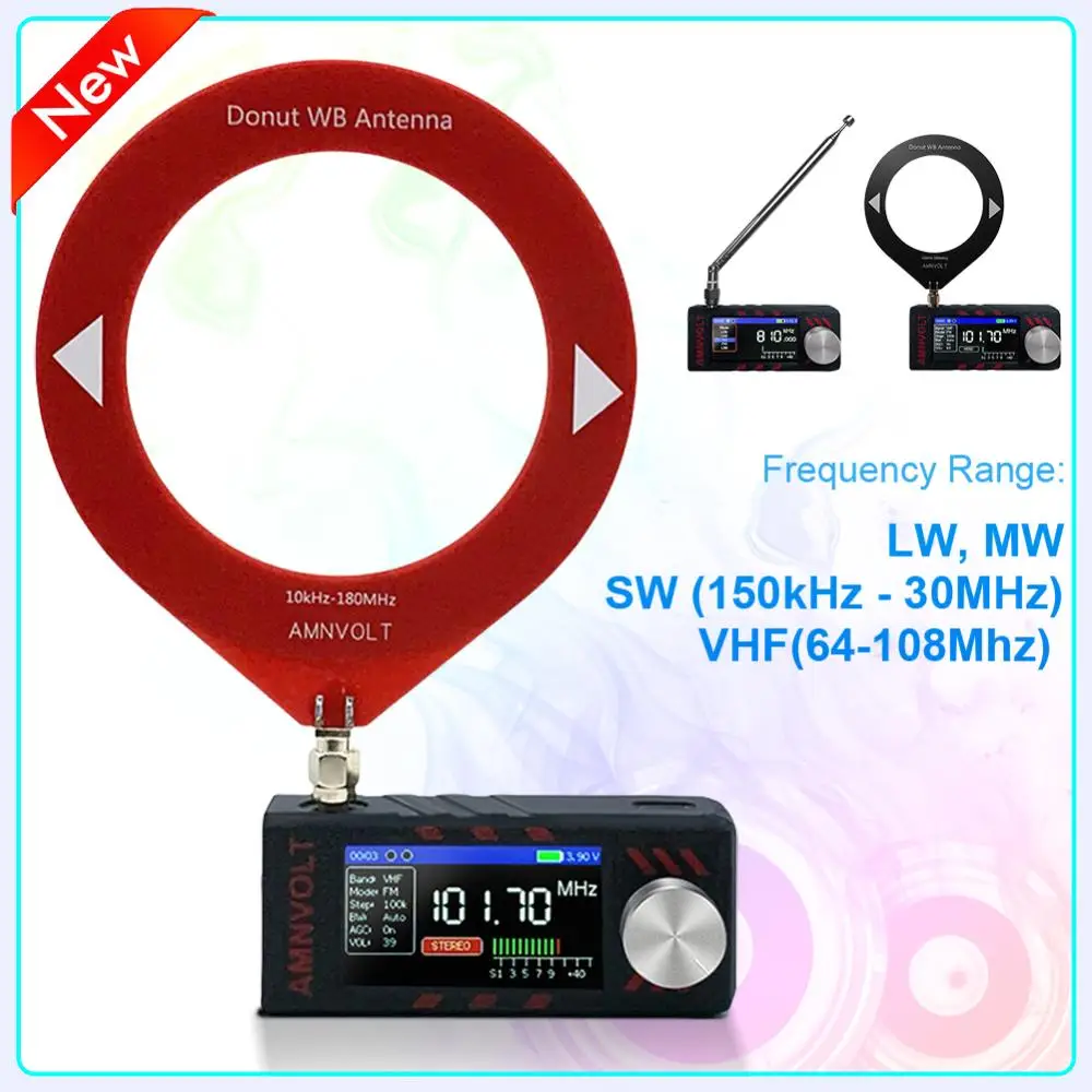 

Карманное мини-радио с экраном IPS, 1,9 дюйма, SI4732, вседиапазонное радио DSP FM/AM/SSB с усилителем для наушников, антенна TYPE-C SMA ESP32-S3 V3S