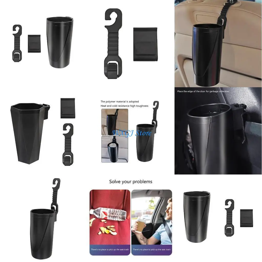 

37JE Car Garbage Box Car Trash Can Garbage Bin Storage Case Hanging Waste Basket