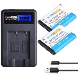 1200mAh EN-EL19 ENEL19 EN EL19 Battery and LCD USB Charger for Nikon Coolpix 3700 S5200 S3100 S2800 S3400 S6600 W100 S2600 S2700