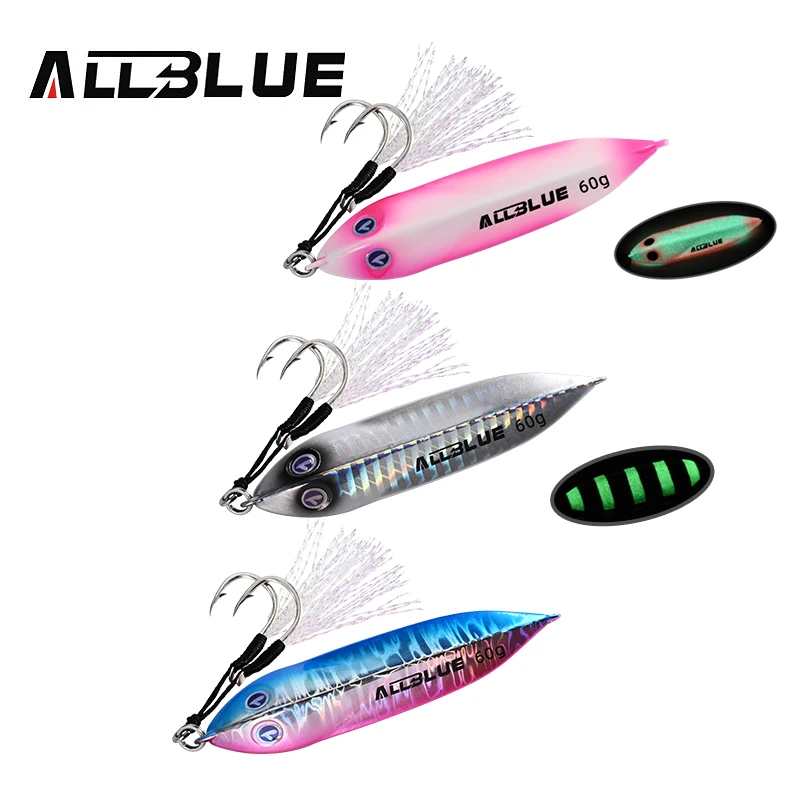 ALLBLUE SEABLUE 3 stücke Metall Langsam Jig Angeln Köder Guss Löffel 60G Künstliche Köder Shore Casting Jigging Metall bass Köder Tackle