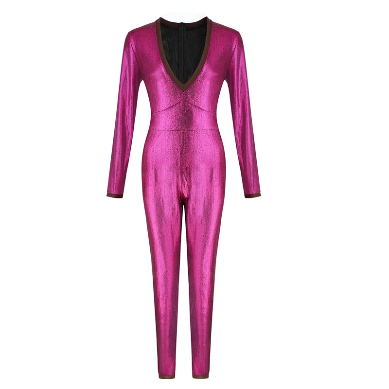 

The Lost City Loretta Sage Cosplay Adult Jumpsuit V Neck Sexy Outfits for Woman Rose Red Zipper Bodysuits Forrest Adventure