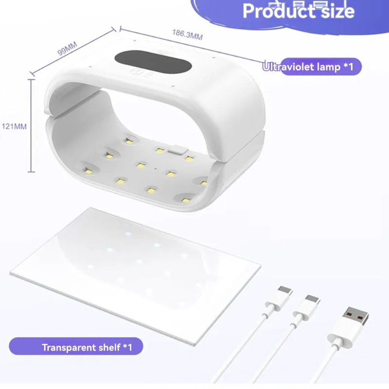Lampada per unghie a doppia sorgente luminosa Lampada polimerizzante UV a 24 perline per unghie in gel-Compatibile con schermo mobile, non annerimento, cura di 120 secondi