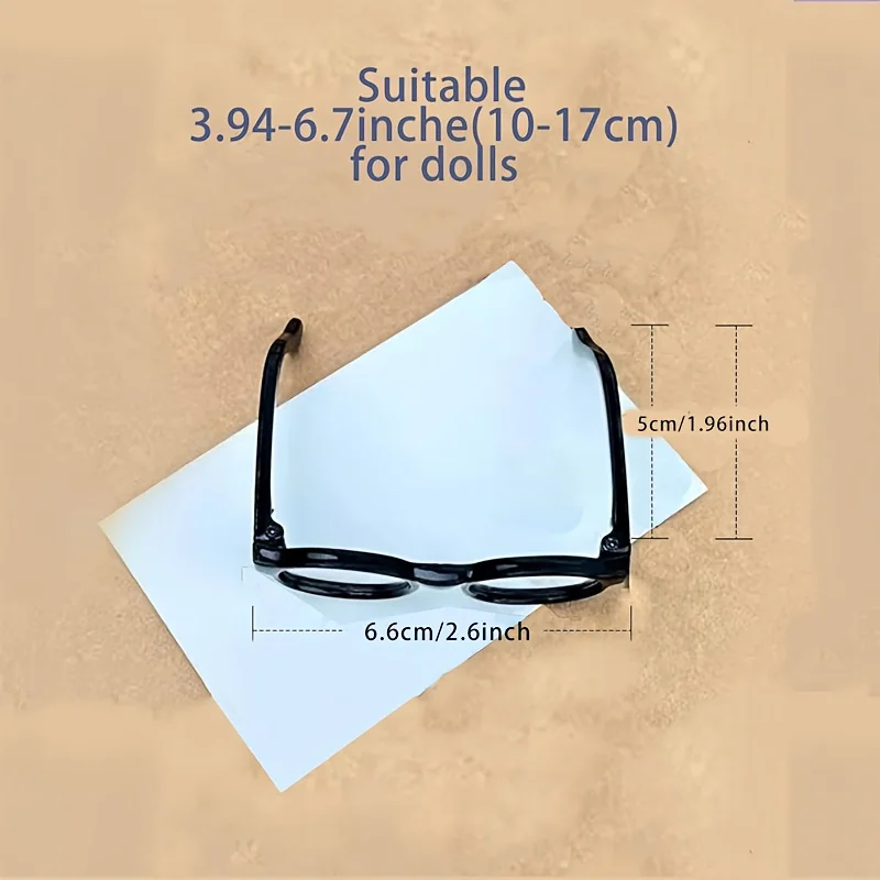 Suitable for Labubu doll glasses 4-piece set, with transparent lenses suitable for doll clothing accessories (without dolls)
