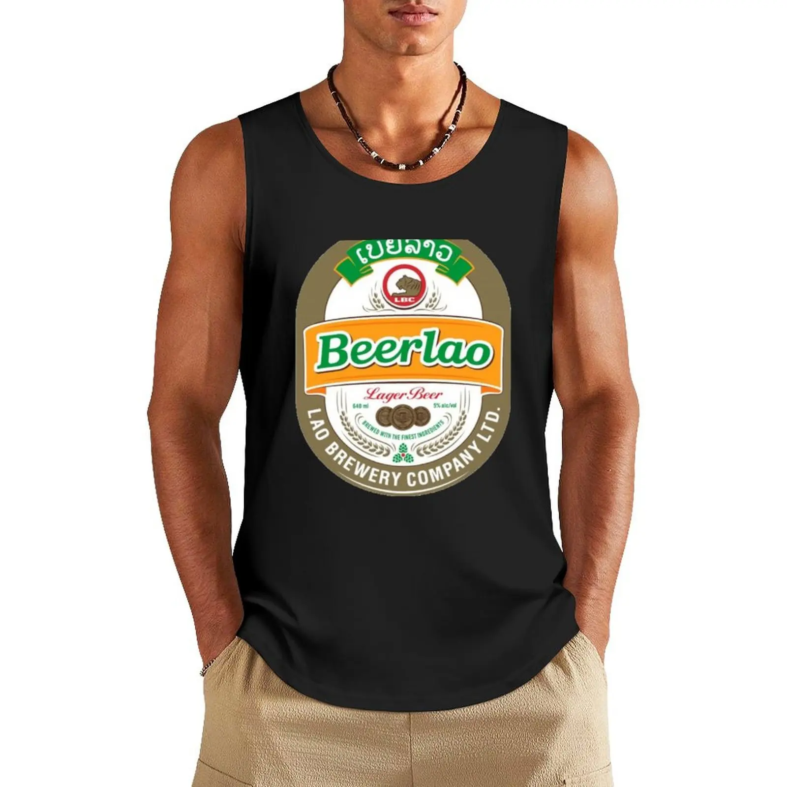 

Beer Lao Tank Top Men's clothing brands sleeveless shirt man gym