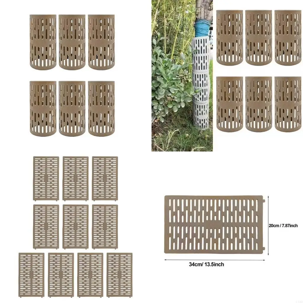 6/10 حزمة من واقيات جذع الشجرة البلاستيكية، حراس شجرة مرنة قابلة للتوسيع C5AD #1