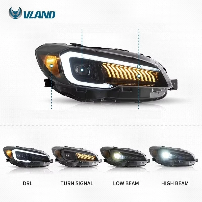 Sequential LED Headlamp Complete Assembly Auto Lighting Accessories For Subaru WRX Base Premium Limited STI 2015 To 2021
