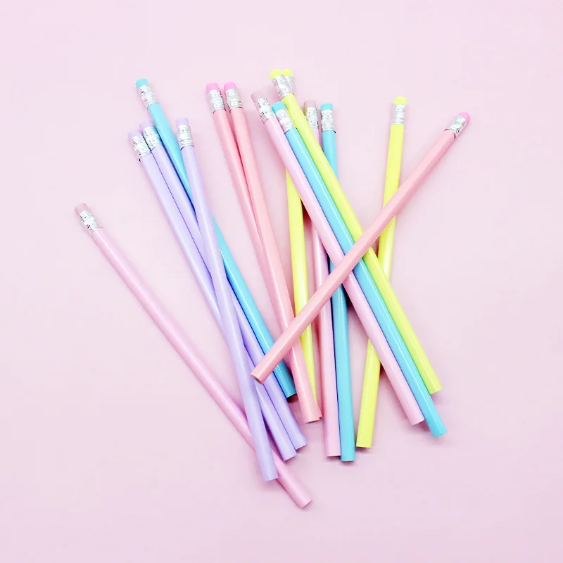 16pcs HB Pencils Stationery School Office Supplies Student Writing Children Kids Prize Creative Kawaii Pencil With Eraser