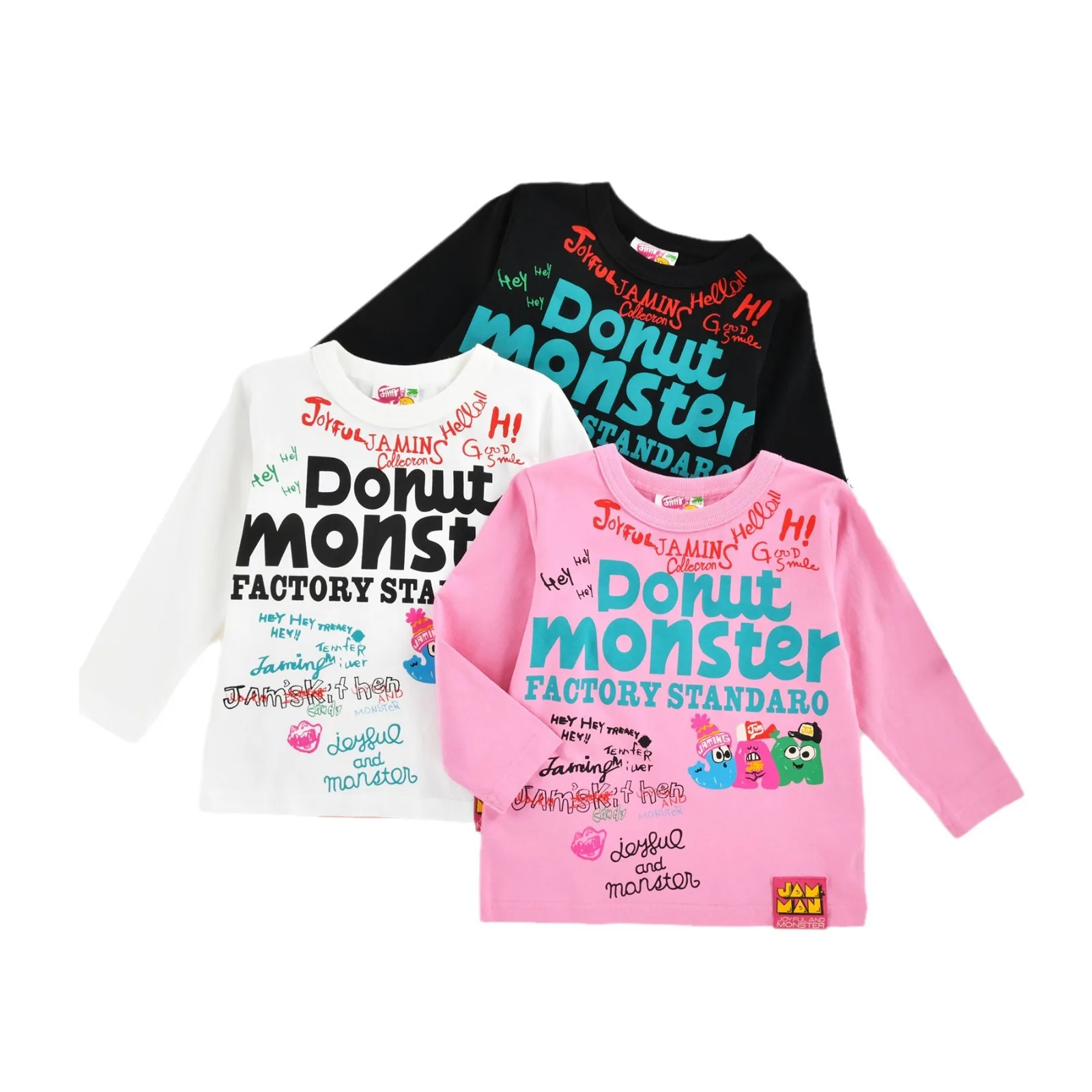 เสื้อยืดคอกลมแขนยาวเด็ก ลายการ์ตูนญี่ปุ่น สไตล์เทรนดี้ สำหรับเด็กเล็กและเด็กโต ปี 2025