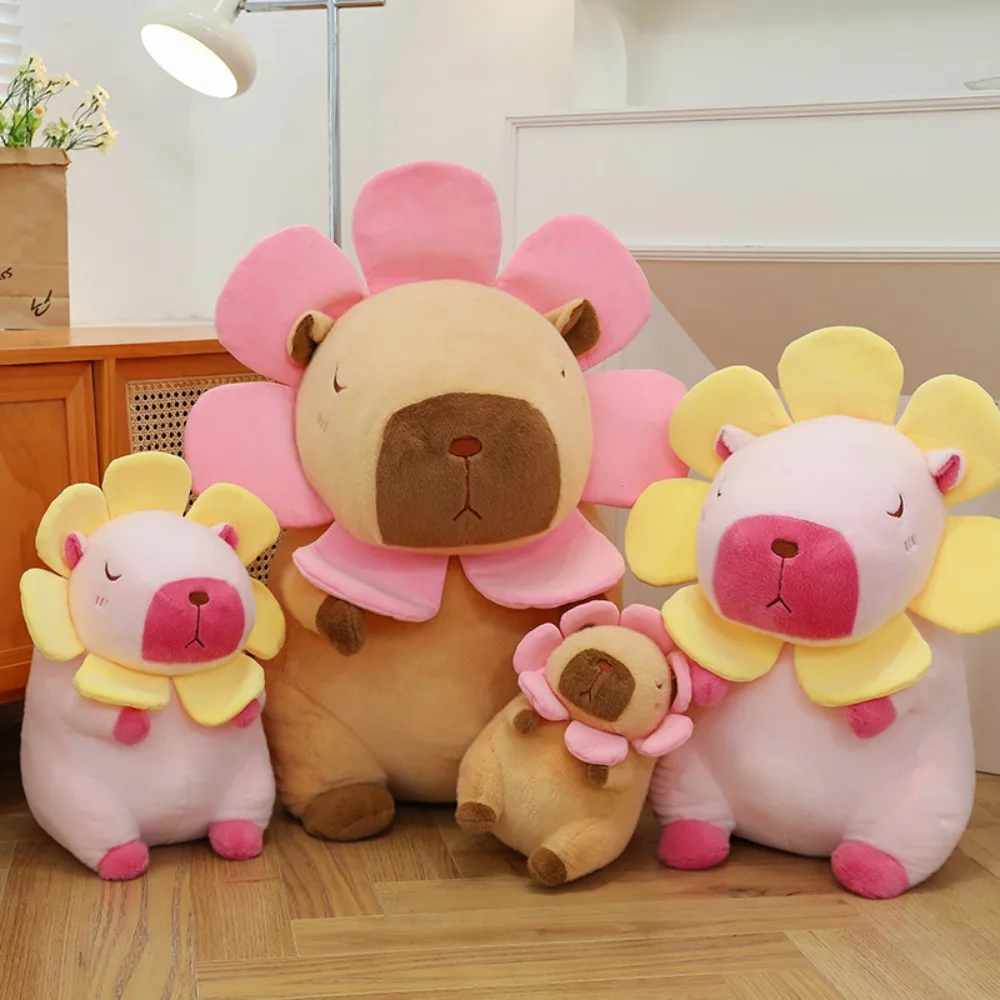 

Kawaii Dress Up Подсолнух Капибара Плюшевая имитация Пушистая капибара Плюшевая игрушка Мультяшная мягкая пушистая кукла Капибара Рождественская игрушка