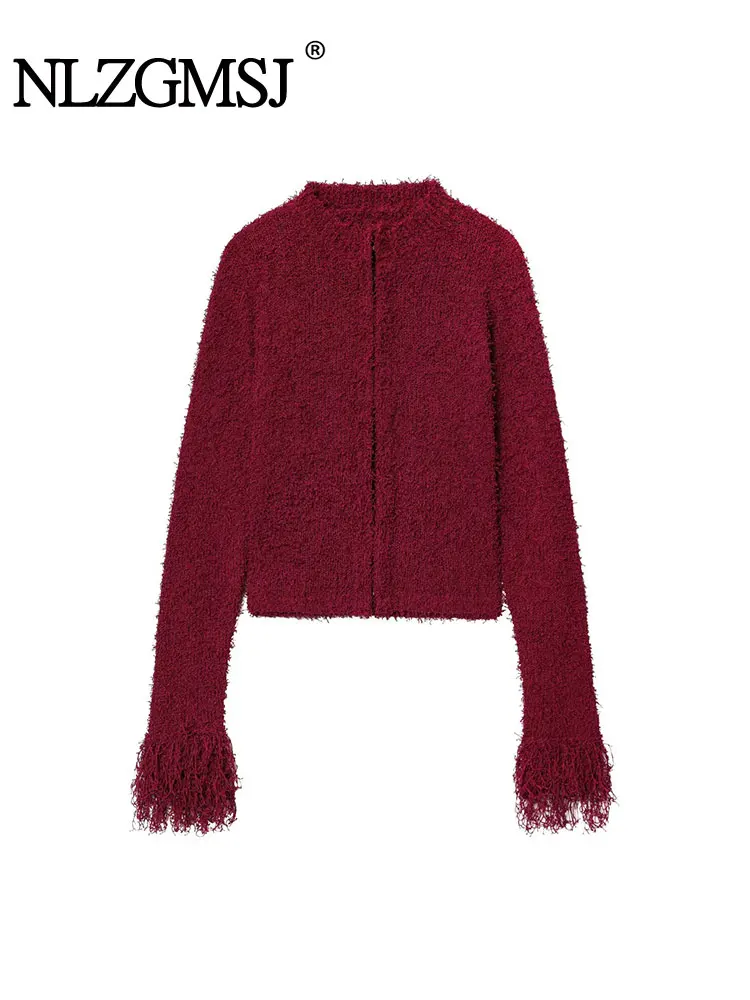 

NLZGMSJ женский осенний новый вариант 2021, новый вязаный кардиган с кисточками и длинными рукавами, короткая куртка, свитер