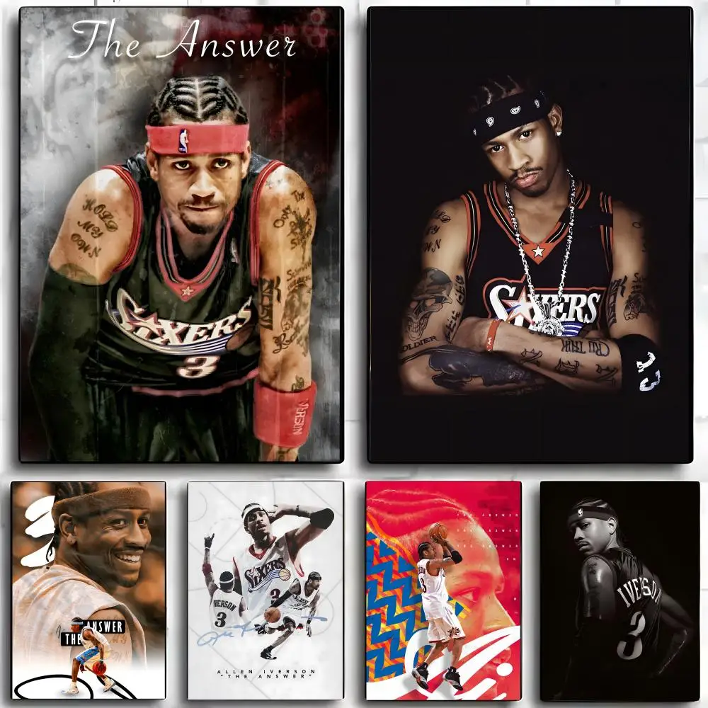 Basketball A-Allen I-Iverson Poster Wall Art Print Art Suitable for Living Room Bedroom Bar Parlor Home Decor Gift