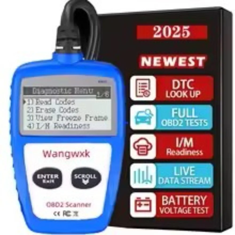 

Automotive diagnostic tool OBD2 code reader digital screen scanner OBD 2 multifunctional 16 pin universal fault code troubleshoo