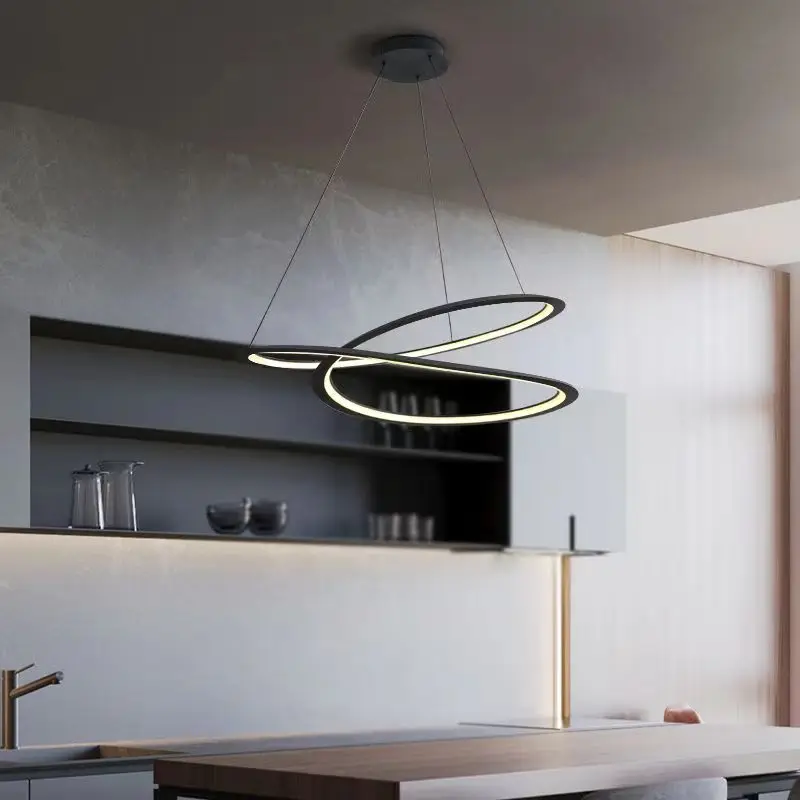 Modern LED Pendant Light para sala de jantar, Cozinha, Sala de estar, Quarto, Design simples, Lustre de teto, Smart Remote Pendurado Lâmpada