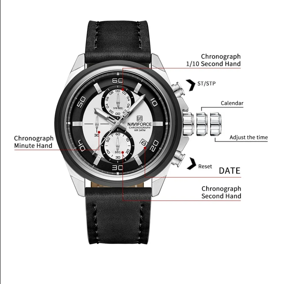 Men's NAVIFORCE Multi-Functional Waterproof Watch
