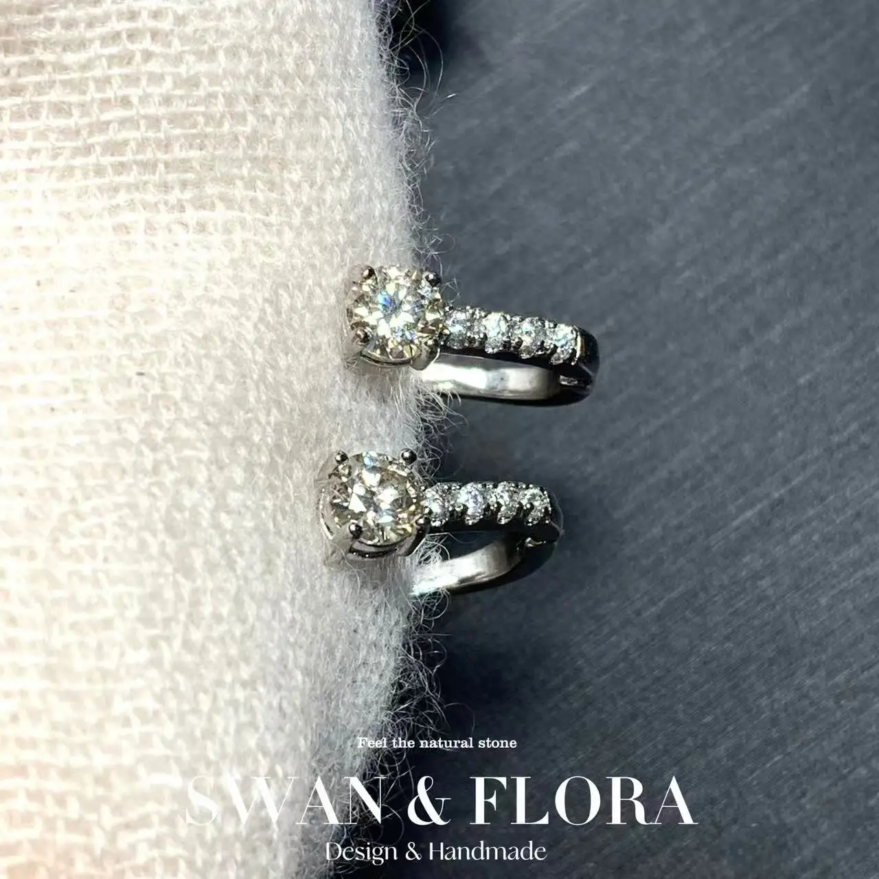 

Moissanite Diamo Stud Earrings For Women COPPER Vintage Femme Gift Prevent Allergy Fine Jewelry Stone