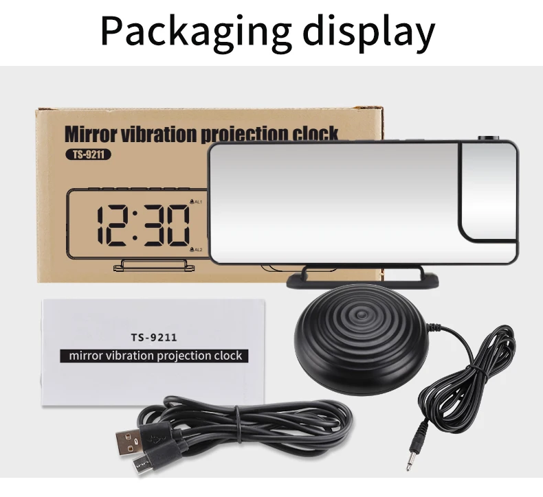 Projected vibration alarm clock TS-9211