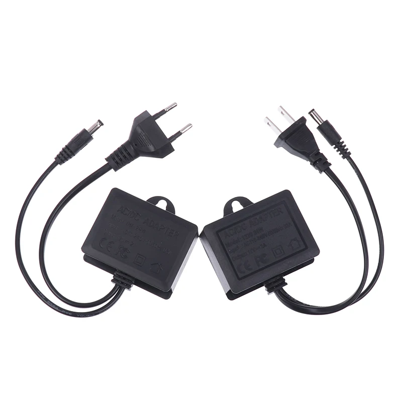 Hot! 12V2A Waterproof IP66 For Camera Power AC Outdoor 100V-240V Converter Adapter DC 2000mA LED Supply EU US Plug