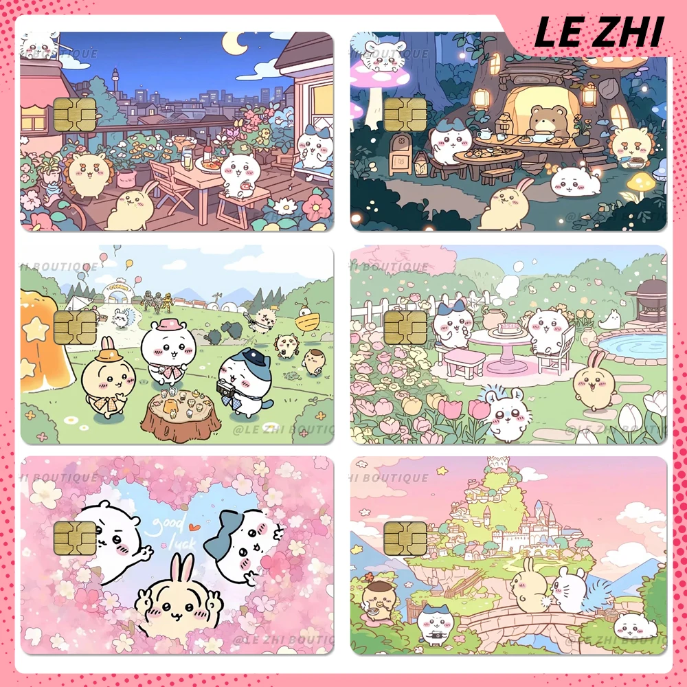 

1Pcs Kawaii Cartoon Chiikawa Diy Credit Debit Card Party Sticker Decorat Pvc Bank Card Waterproof Small Chip Film Sticker