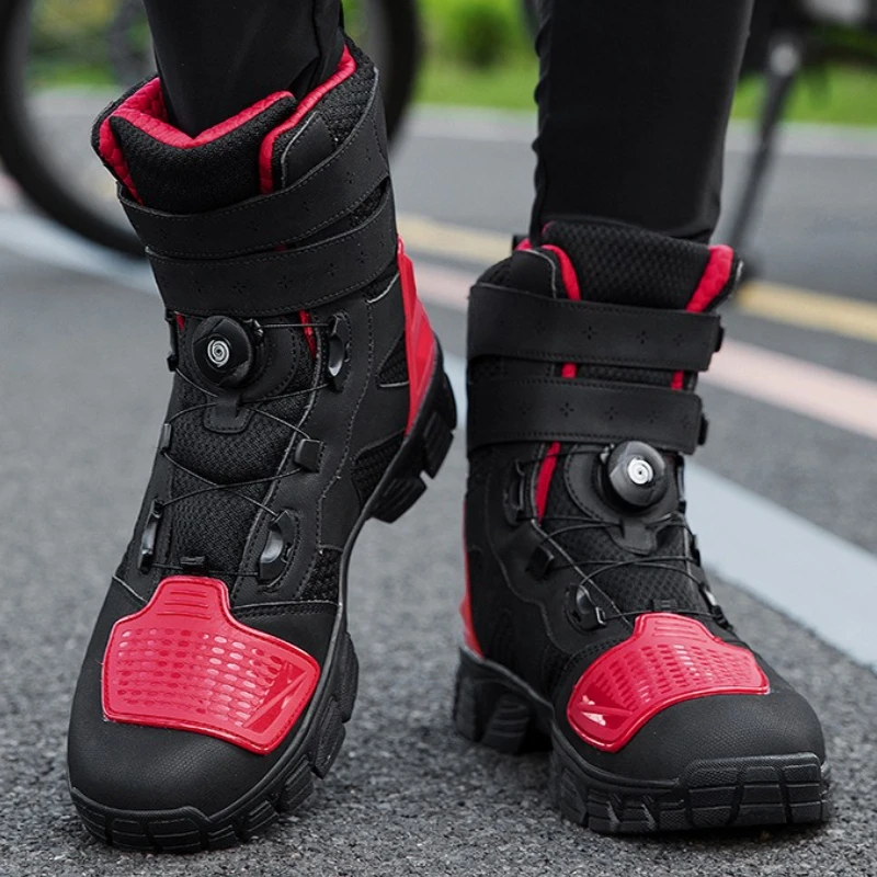 

Motorcycle Boots Wear-Resistant Road Cycling Botas Protection Riding Shoes Men Women Size 39-47 Leisure Moto Travel Riding Shoes