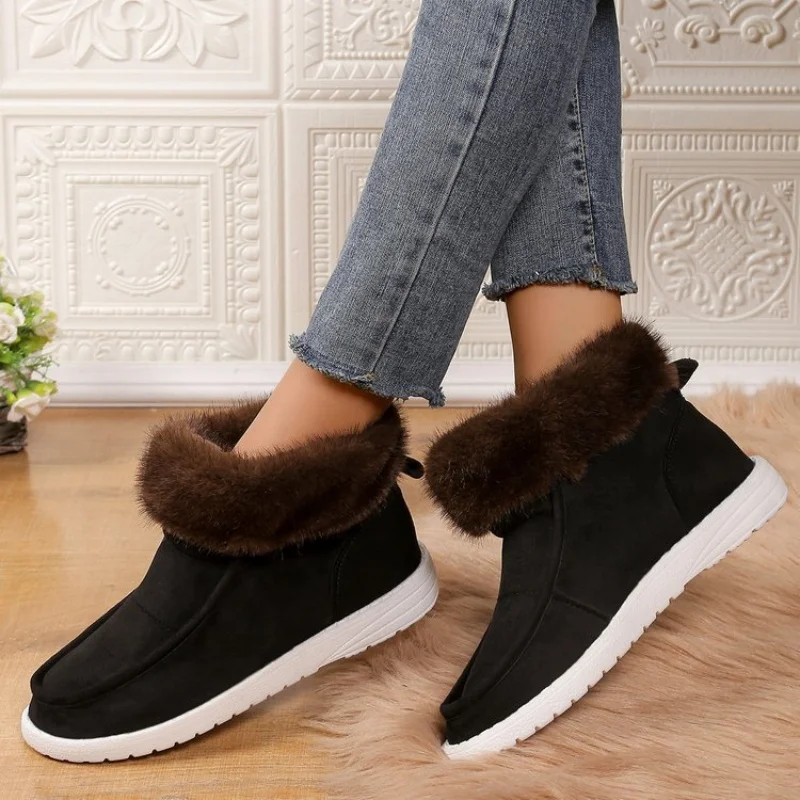 

Hot Sale Ladies Shoes 2024 New Casual Fashionable Winter Female Shoes Comfortable and Warm Women's Snow Boots Botas De Mujer