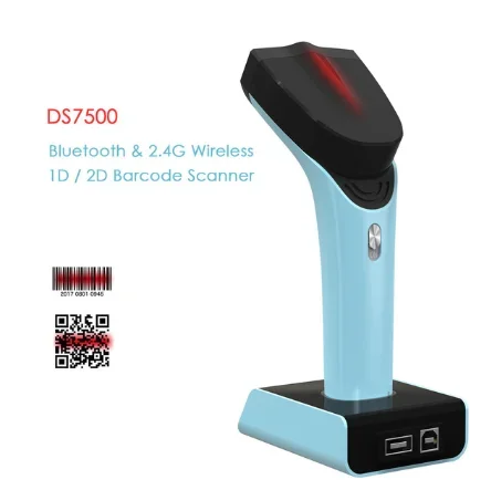 Pemindai Seluler NETUM DS7500 Pemindai Kode Batang 2D Gigi Biru Pembaca QR Genggam Nirkabel Matriks Data PDF417 IOS Android Win