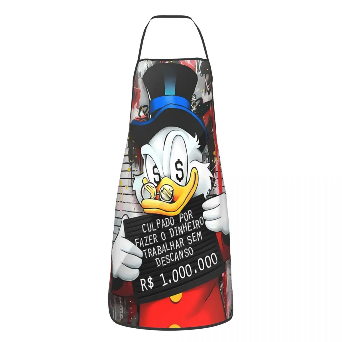 Custom Unisex Anime Scrooge McDuck Apron Adult Women Men Chef Tablier Cuisine for Cooking Kitchen Donald Duck Comics Gardening