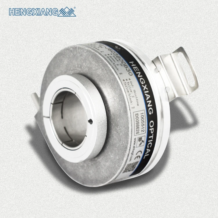 Rotary Encoder ชนิดที่เพิ่มขึ้น (เพลากลวงผ่านรู) K76-J6E14400BQ30C2 ตัวเข้ารหัสพร้อมเพลาแหวนหนีบ 30 มม. 14400ppr