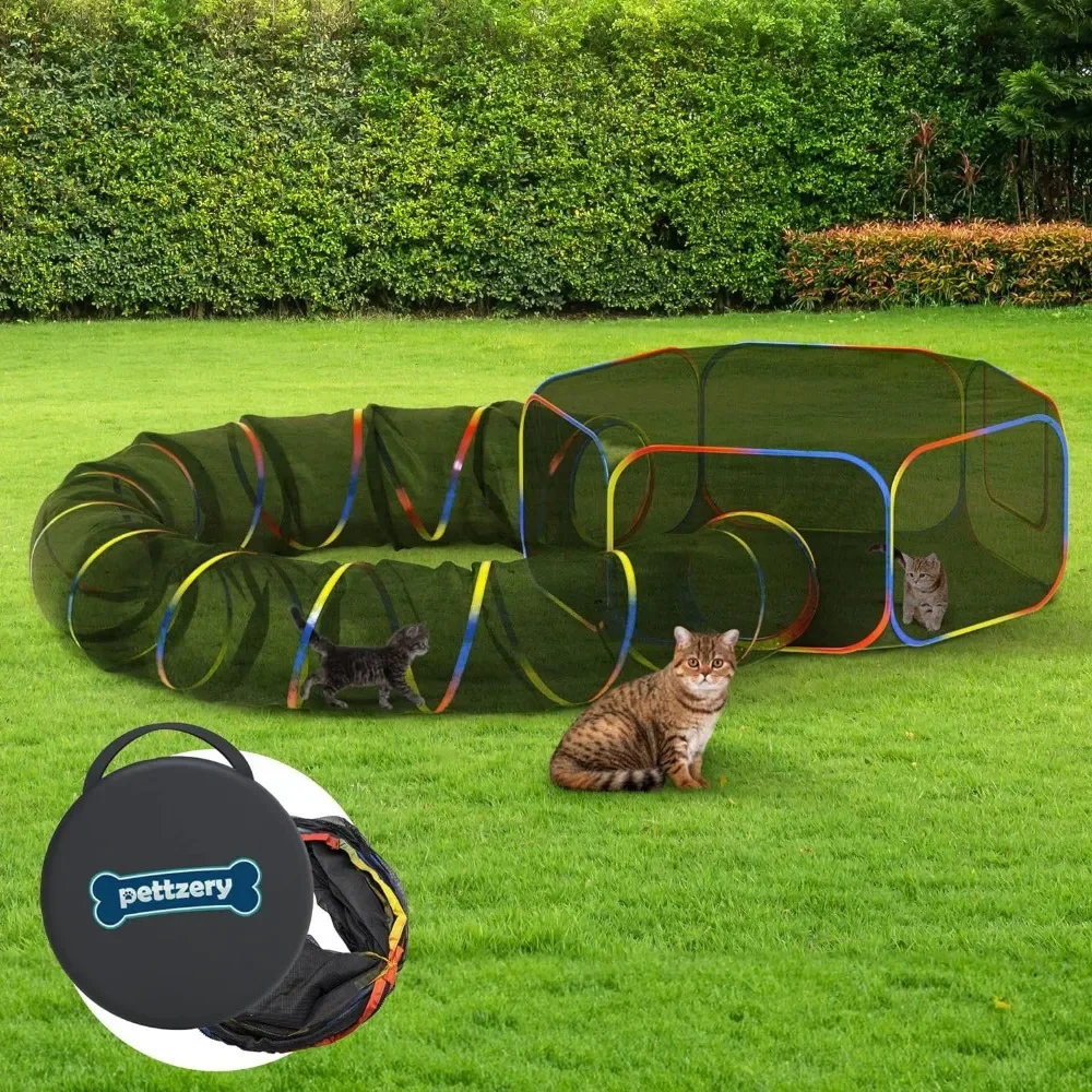 

Outdoor Cat Enclosure - Portable Catio Outdoor Cat Tent - Cage Free Outside Cat Playpen Pet Enclosure