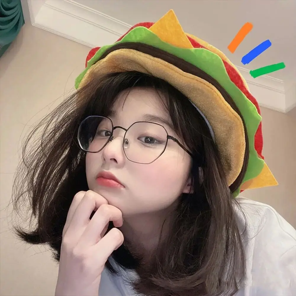 

Creativity Decorative Burger Hat Cute Comfortable Burger Headgear Unisex Soft Performance Prop Hat Party Costume Accessories