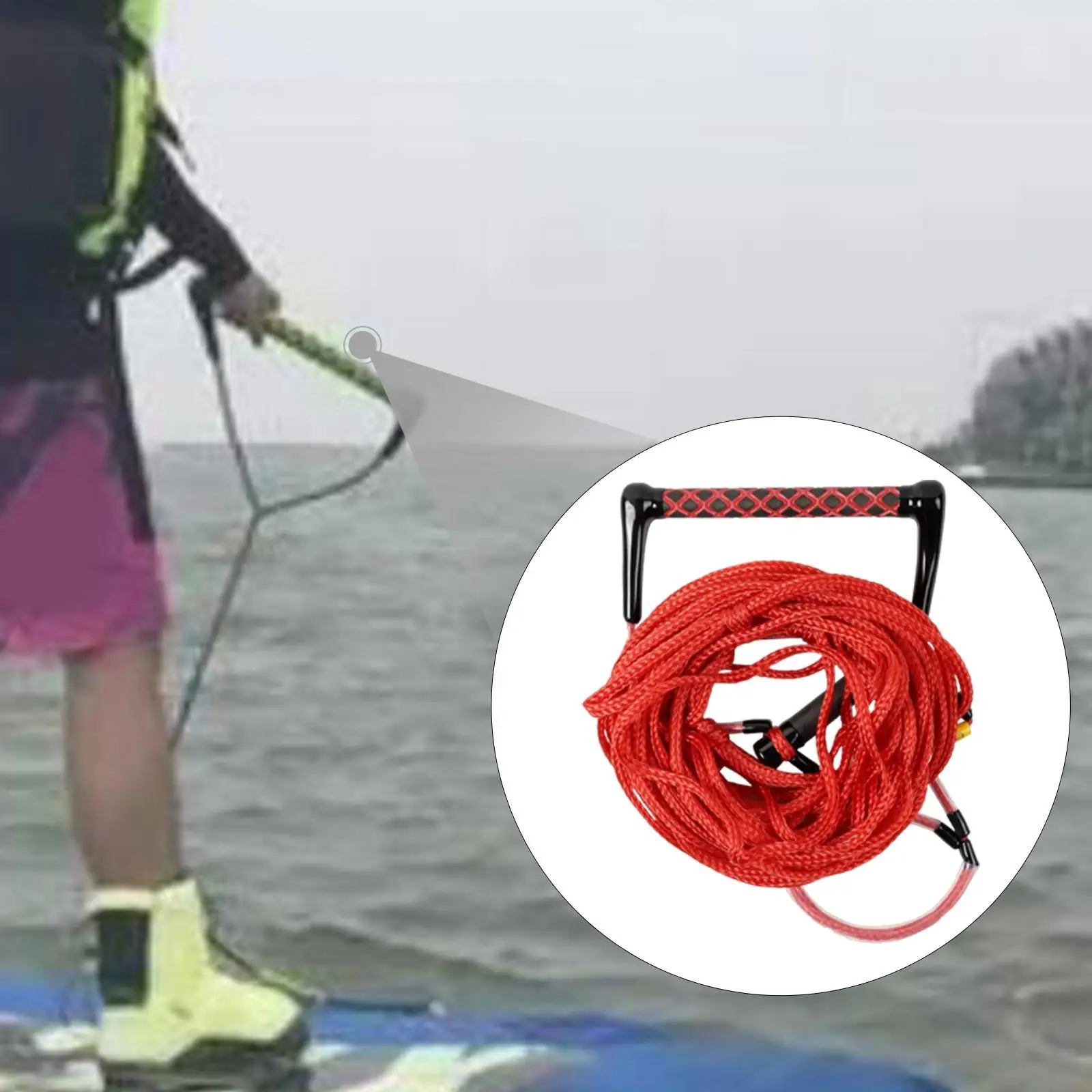 23M Wakeboard Tow Rope EVA Handle Versatile Professional Watersports Wakeboard Rope Portable for Boat Pulled Boards view 3