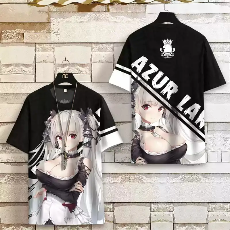 Popular Game Azur Lane T-shirt 3D Print Men/Women Anime t shirt Casual Harajuku O-Neck Short Sleeve Y2k Top Cartoon Tee Clothing