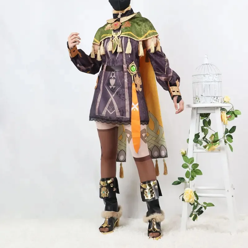 CyGame Genshin Impact 콜레이 코스프레 의상 수메루 덴드로 아비디야 포레스트 레인저 트레이너 콜레이 의상 드레스 양말 가발 코믹콘용