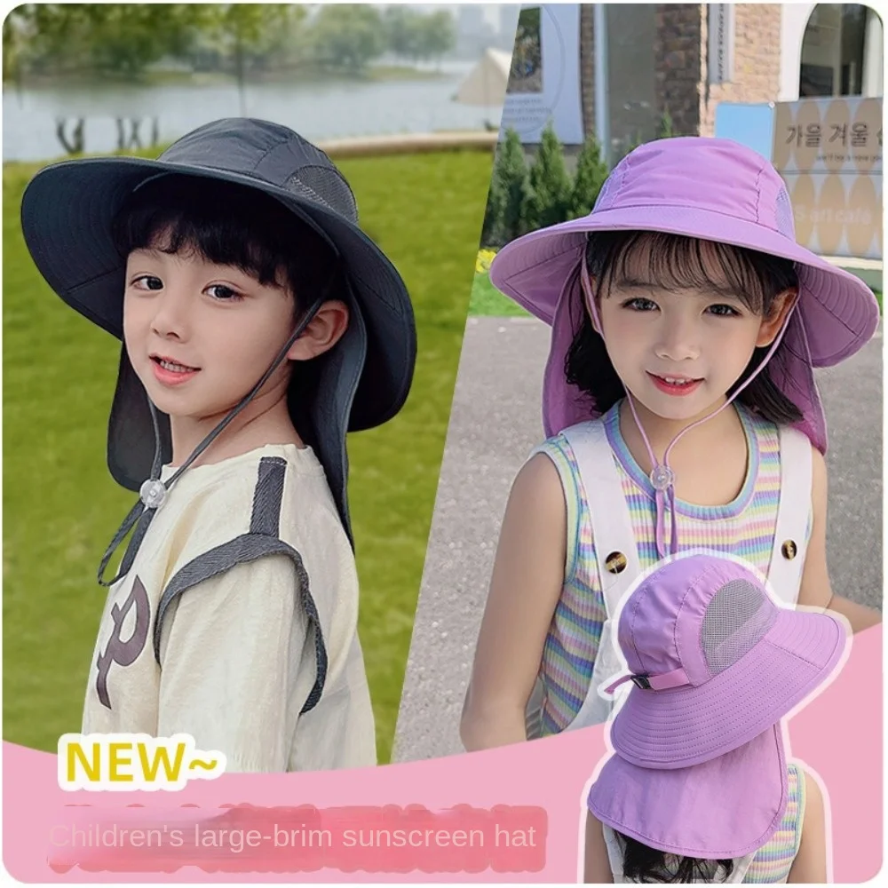 

Новая рыбацкая шляпа с широкими полями, анти-УФ-сетчатая пляжная шляпа с защитой шеи, быстросохнущая панама, подарок