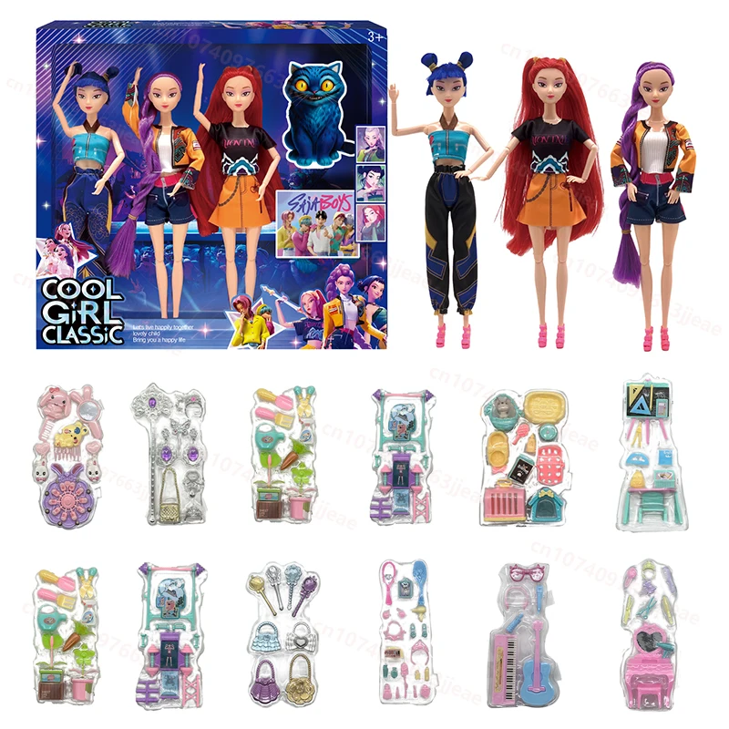 Nieuwe 30 cm DIY Demon Hunters Idol Poppen Leuke Mini Accessoires Pop Speelsets Demon Hunters Action Figure Slayer Vinyl Pop speelgoed Gift