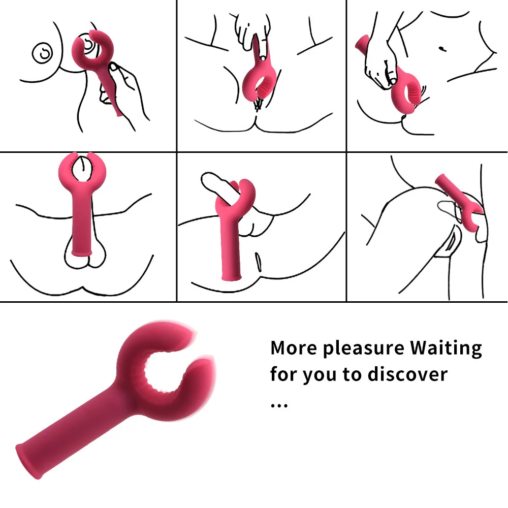 Penis Binding Stretching Ring Men's Sperm Locking Ring Couples Vibrate Breast Clip Women's Nipple Massager