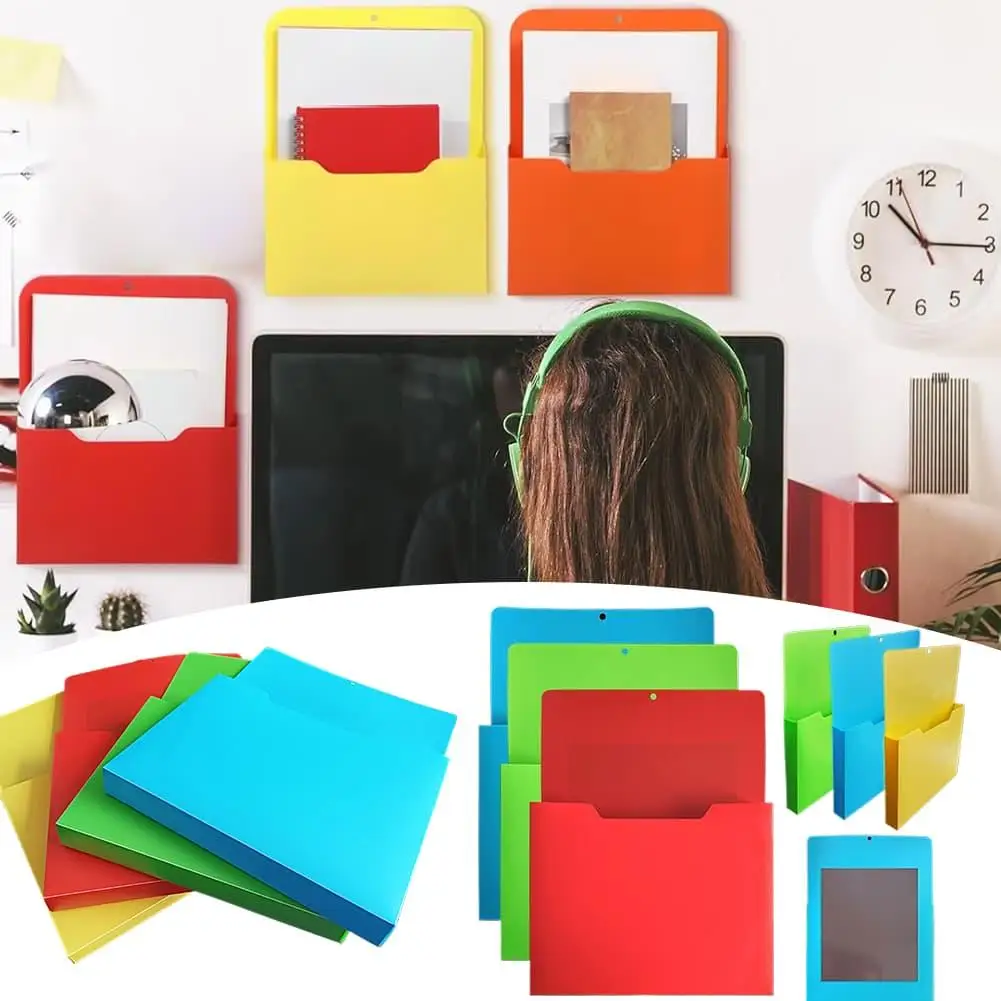 Magnetic Refrigerator File Holder Wall Mounted Magazine Rack Mail Letter Paper Document Storage Organizer For Office Home