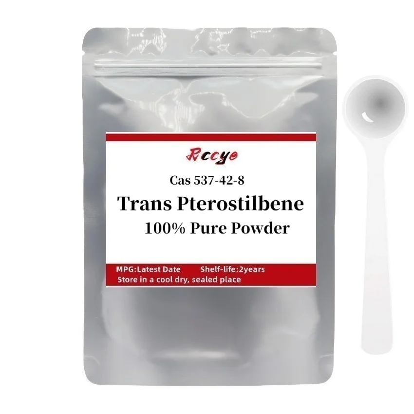 

50g-1000g Trans Pterostilbene,Cas 537-42-8, Antioxidation,Anti Aging,Skin Whitening,Brain,Sleep