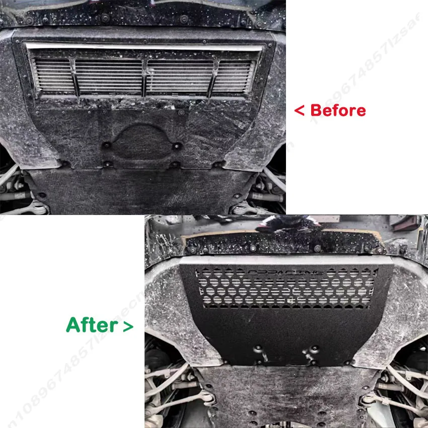 Engine Powered Guard For BMW BMW X3M F97 X4M F98 2018-2024 Aluminum Alloy Oil Cooler Protection Plate Lower Bottom Cover Black