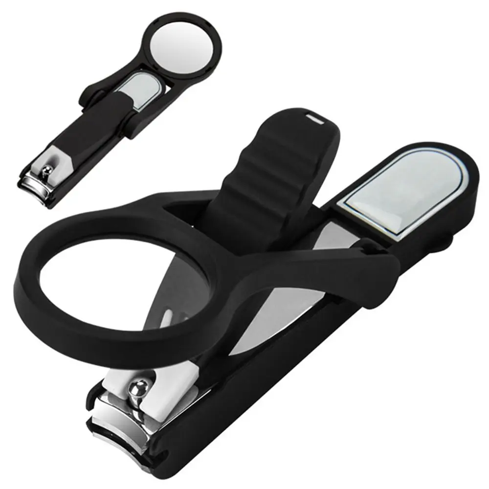 Creative Nail Clipper with Magnifying Glass Multifunctional Sharp and Durable Anti-splash Nail Clipper Portable Compact Size