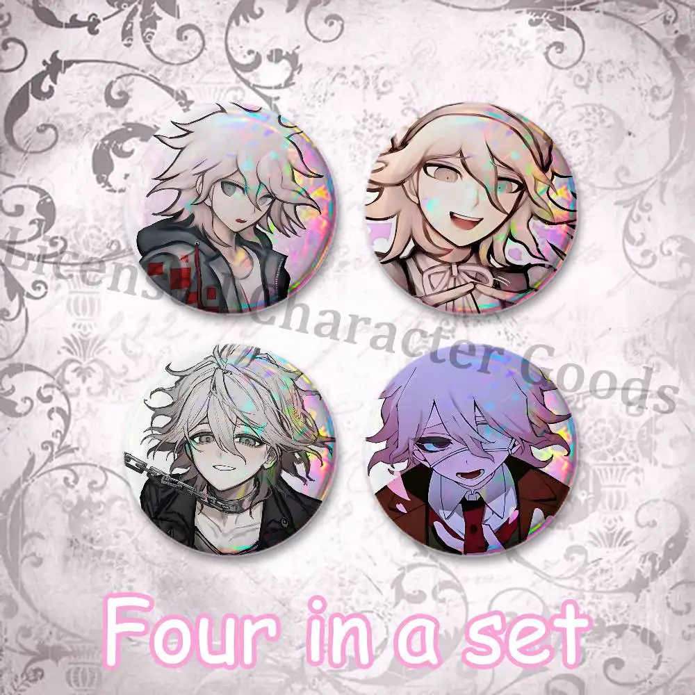 Nagito Komaeda Custom Mini Pill Badge 25mm Button Pins 4-Piece Set 75mm Oversized Pin Badge 2.25 Inch