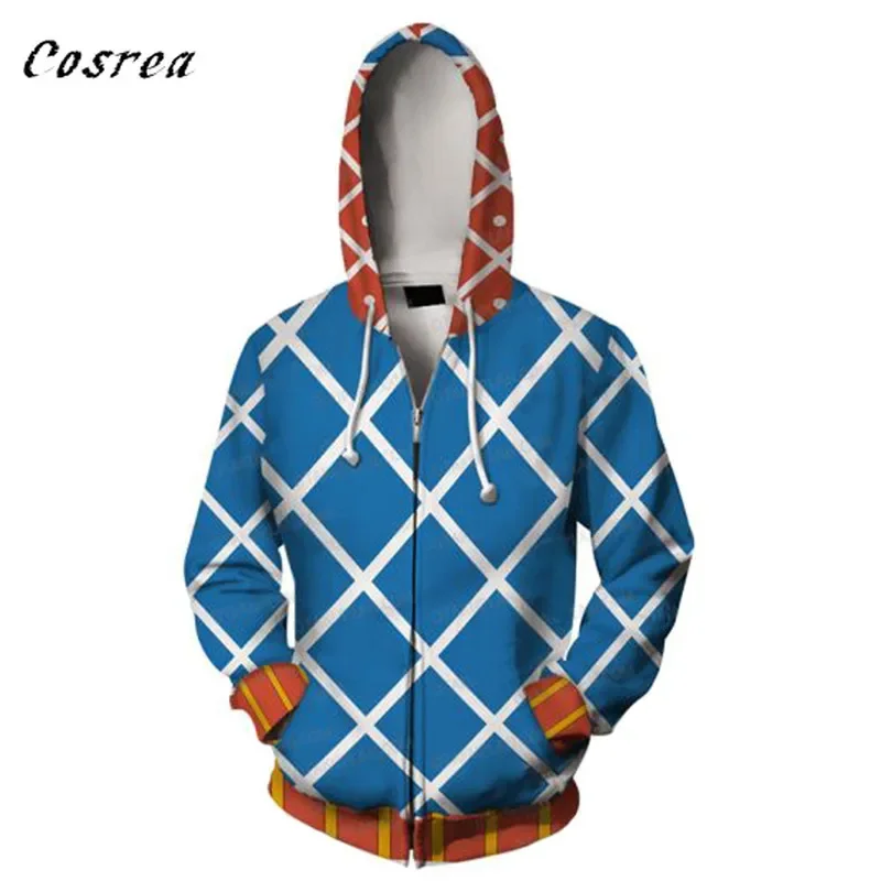 Jojo bizzare adventure Cosplay  Hoodies Sweatshirt 3D print Mens  Harajuku coat Hoodies Jojo clothes  Jacket Tops  Halloween