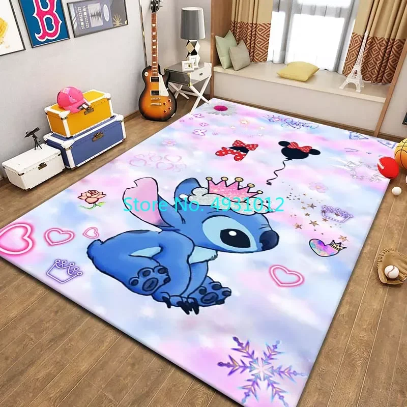 

Anime Lilo Stitch Pattern Rug Carpet for Baby Kids Bedroom Living Room Non-slip Mats Home Floor Mat Decor 80x120cm