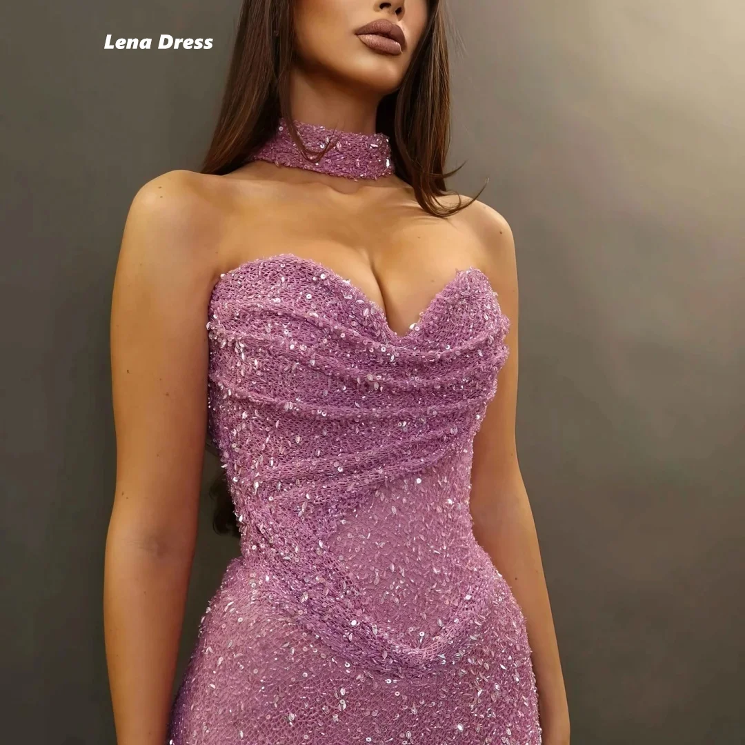 Lena robes de bal à épaules dénudées 2025 robes de luxe pour robes de soirée femme 2025 sur mesure sirène brillant luxe robe de bal Gala