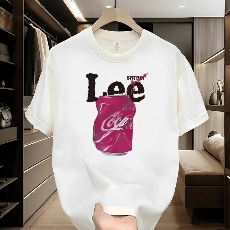 

2024 Summer New Hot Selling Fashion 100% Cotton Niche Design American Women Men Short Sleeve T-shirt Loose Printing T-shirt
