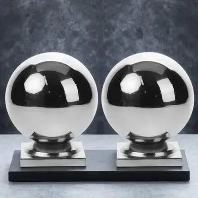 2pcs Stainless Steel Ball Post Cap Fence Gate Decorative Accessory Durable Outdoor Railing End Cap For Deck Porch Stair