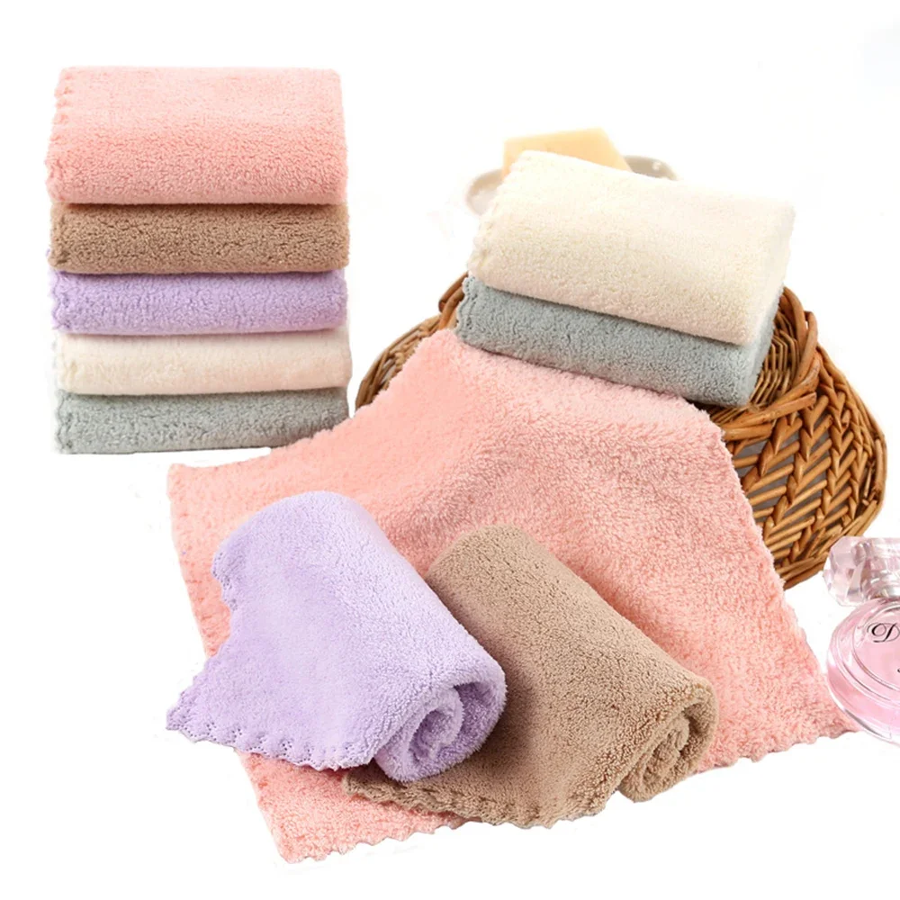 High Density Coral Velvet 30*30cm Small Square Towel Hand Towel Microfiber Child Washcloth Kids Face