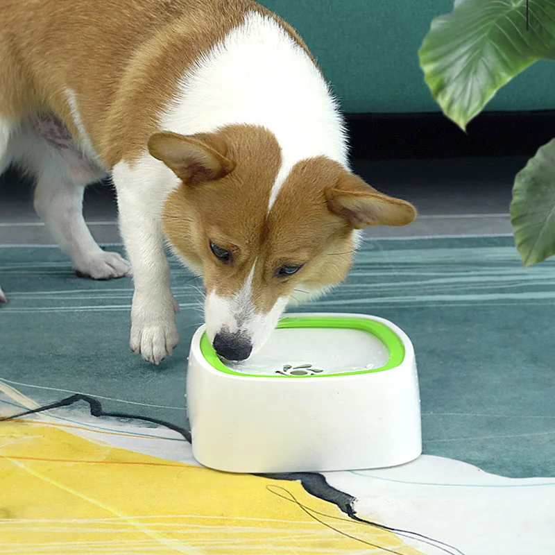 Cat Dog Water Bowl Anti-Overflow Non-Wetting Drinking Machine Carried Floating Slow Water Feeder Dispenser Pet Fountain