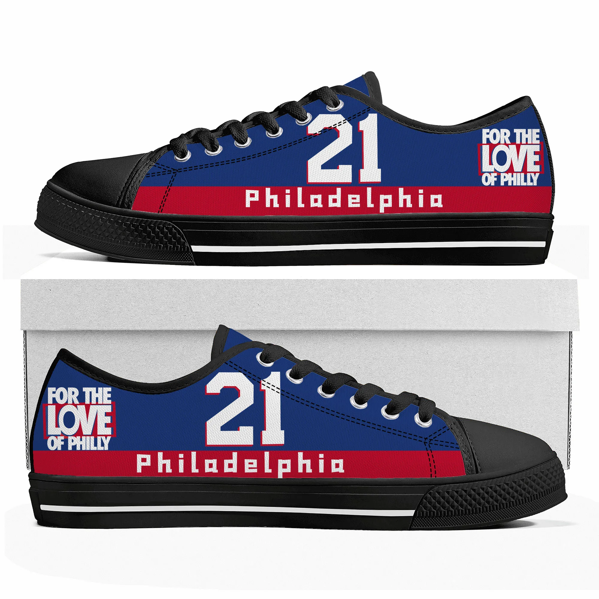 Philadelphia Number 21 1 0 For the Love of Philly Low Top Sneakers Mens Womens Teenager Canvas Sneaker Casual Customize Shoes