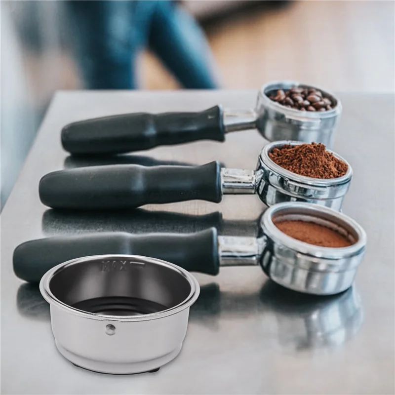 ودية انفصال الفولاذ المقاوم للصدأ القهوة سلة المرشح مصفاة ماكينة القهوة الملحقات للمنزل مكتب (كوب مزدوج) الساخن